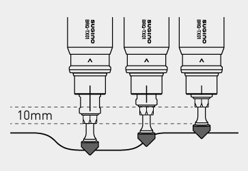 The BRQ-TX01 flexes 10mm to maintain consistent deburring pressure